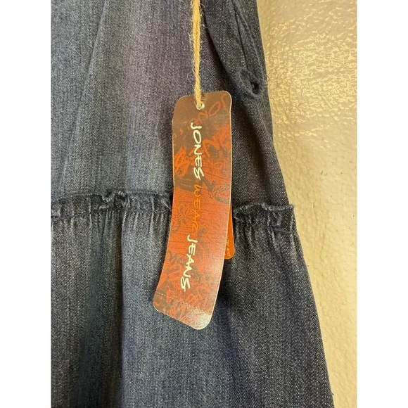 Jones Wear Jeans Women Skirts Size 12 Blue Wash Denim Casual Western Y2K NWT - Picture 8 of 9